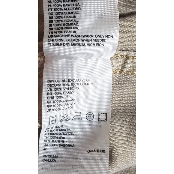 H&M Men's Button Up Shirt Jacket Tan Denim Long Sleeve Size Small - Picture 12 of 15